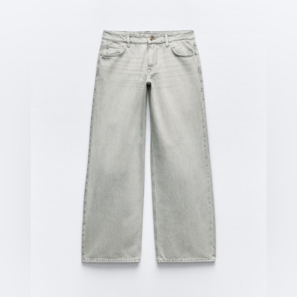 ZARA MID-RISE Z1975 WIDE LEG JEANS - Picture 4 of 7